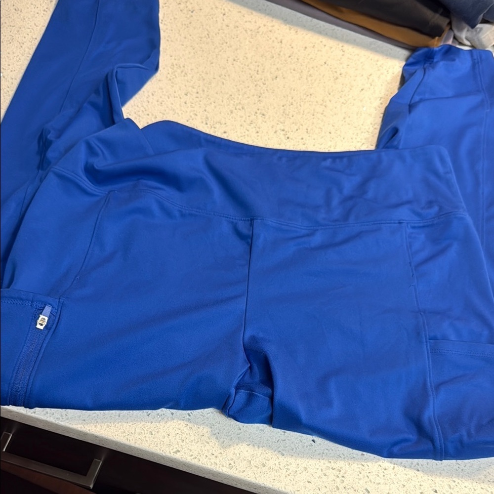 Lou & Grey by Loft Vibrant Blue Leggings, pockets, athletic or casual, ankle XL​ - Picture 2 of 11